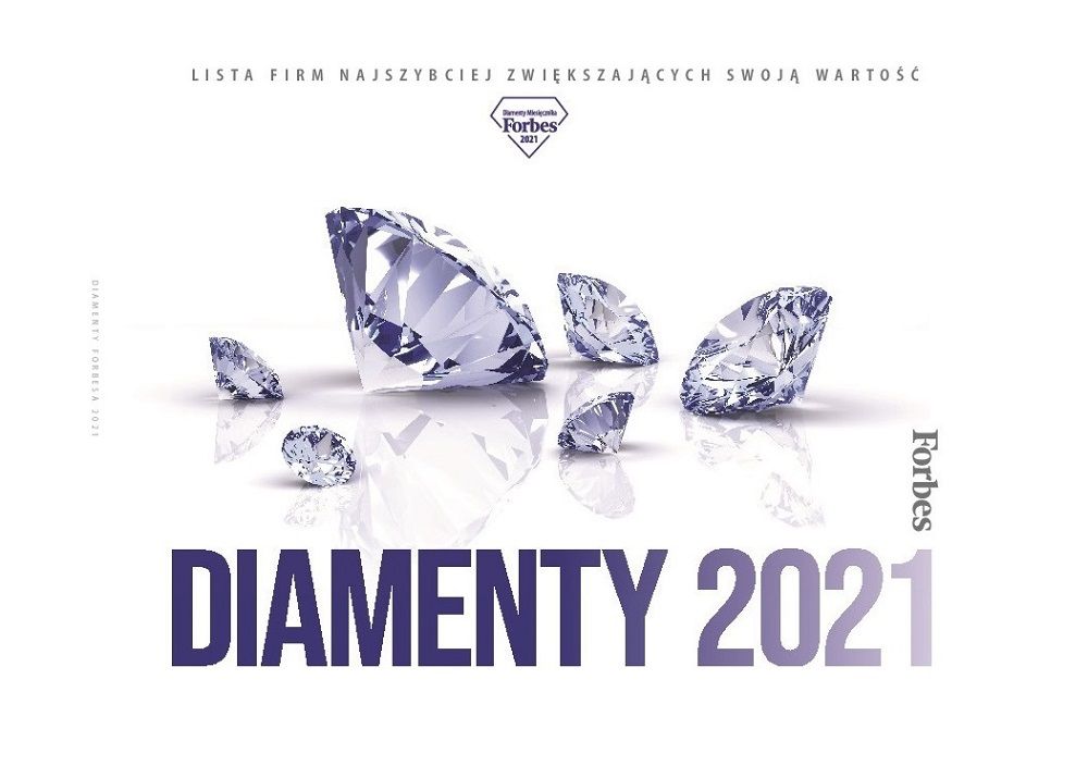 grafika z napisem diamenty forbesa 2021