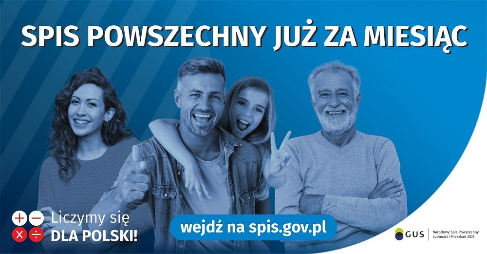 plakat z tekstem: spis powszechny już za miesiąc