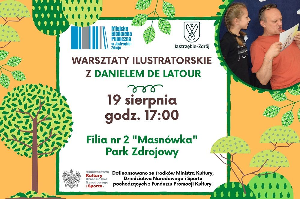 plakat warsztatów w bibliotece