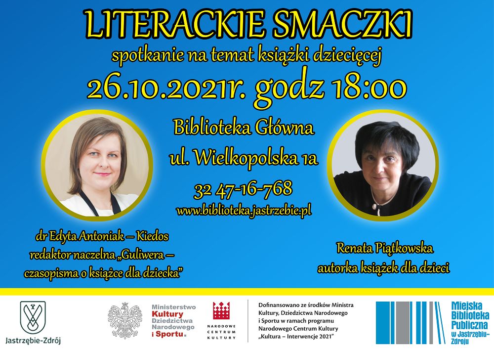 plakat spotkania "Literackie smaczki"