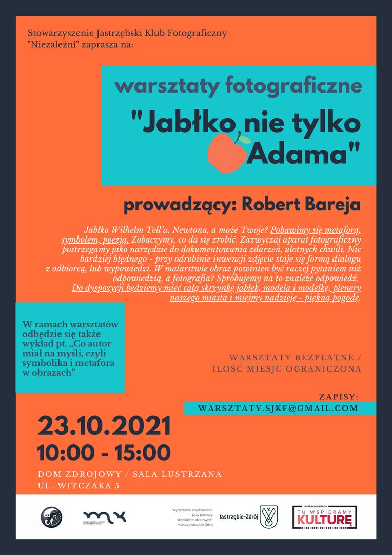 plakat warsztatów Jabłko, nie tylko Adama