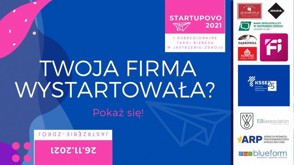 Plakat z napisem "Twoja firma wystartowała?"