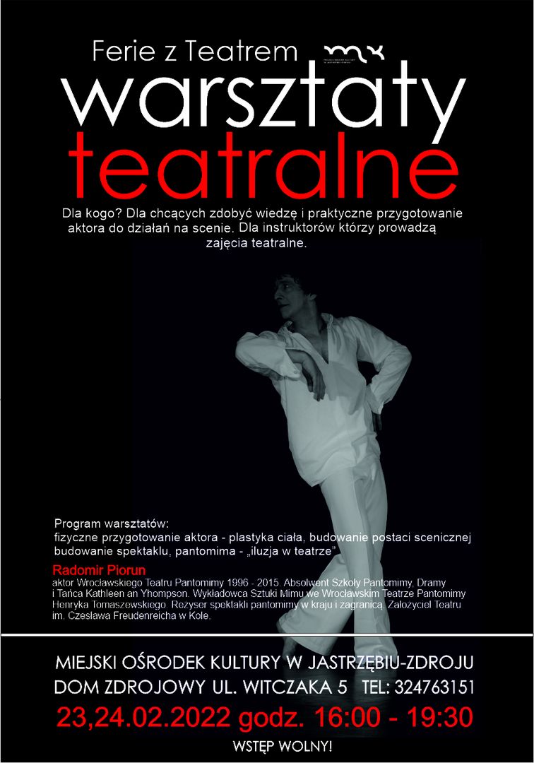 plakat warsztatów teatralnych