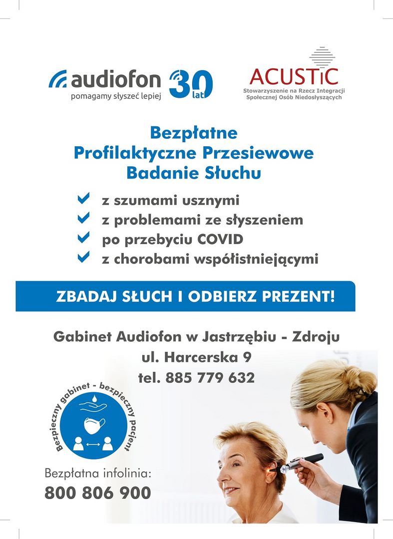 plakat przesiewowych badań słuchu