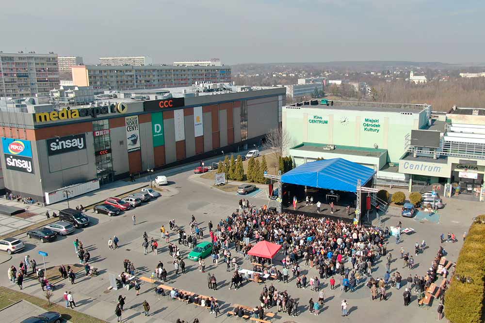 Plac WOŚP - widok z lotu ptaka/drona.