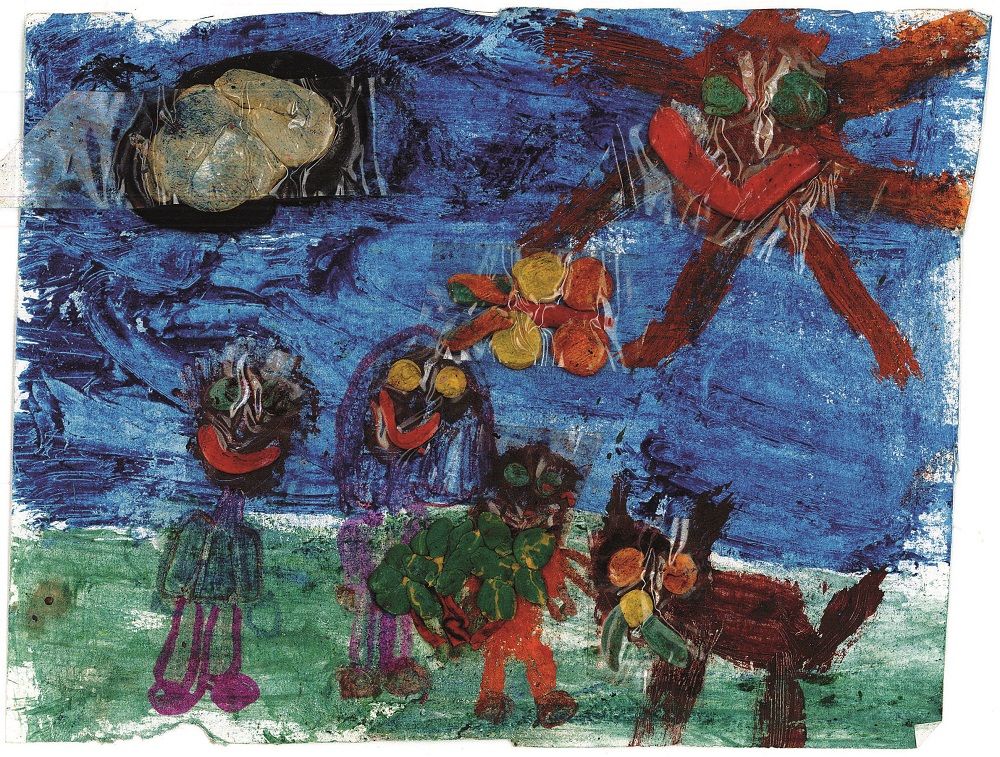 obrazek wykonany metodą wyklejania z plasteliny