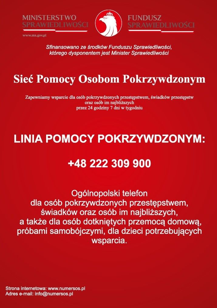 Plakat z informacją.