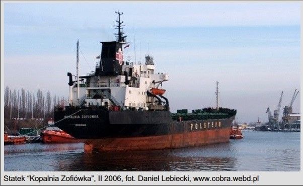Fotografia statku kopalni Zofiówka.