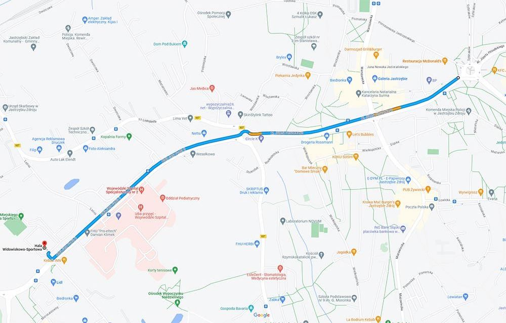 mapa przejścia z flagą 