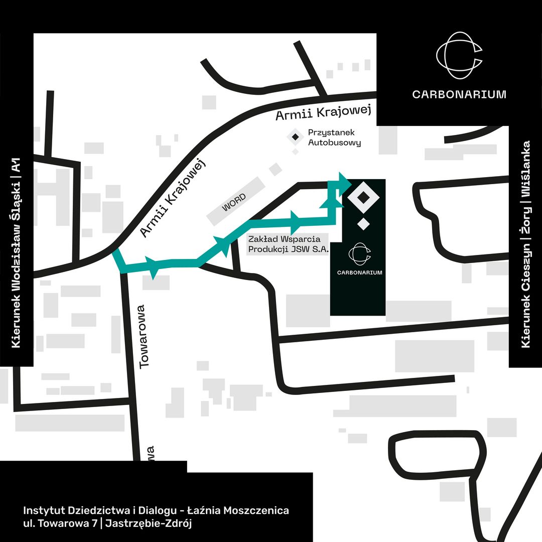 Mapa dojazdu do Carbonarium. 