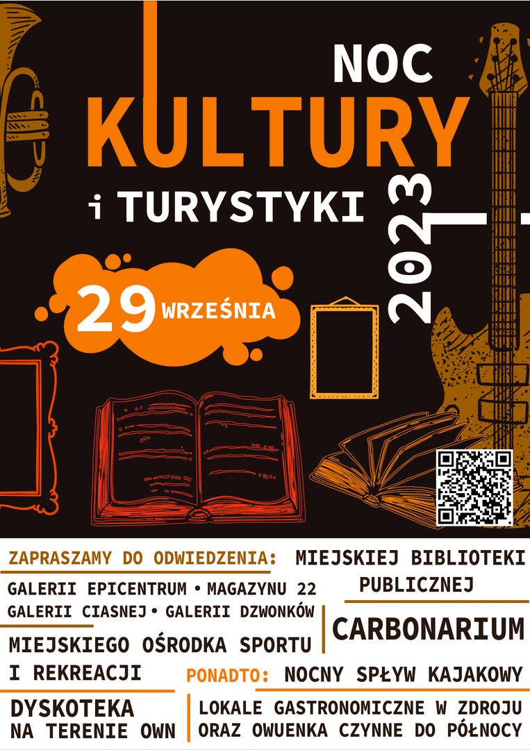 Zdjęcie przedstawia plakat promujący Noc Kultury i Turystyki.