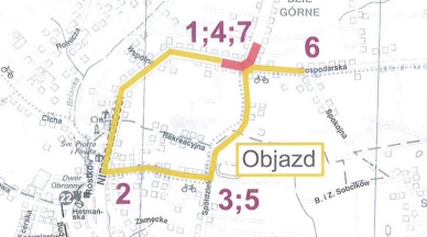 mapa objazdu