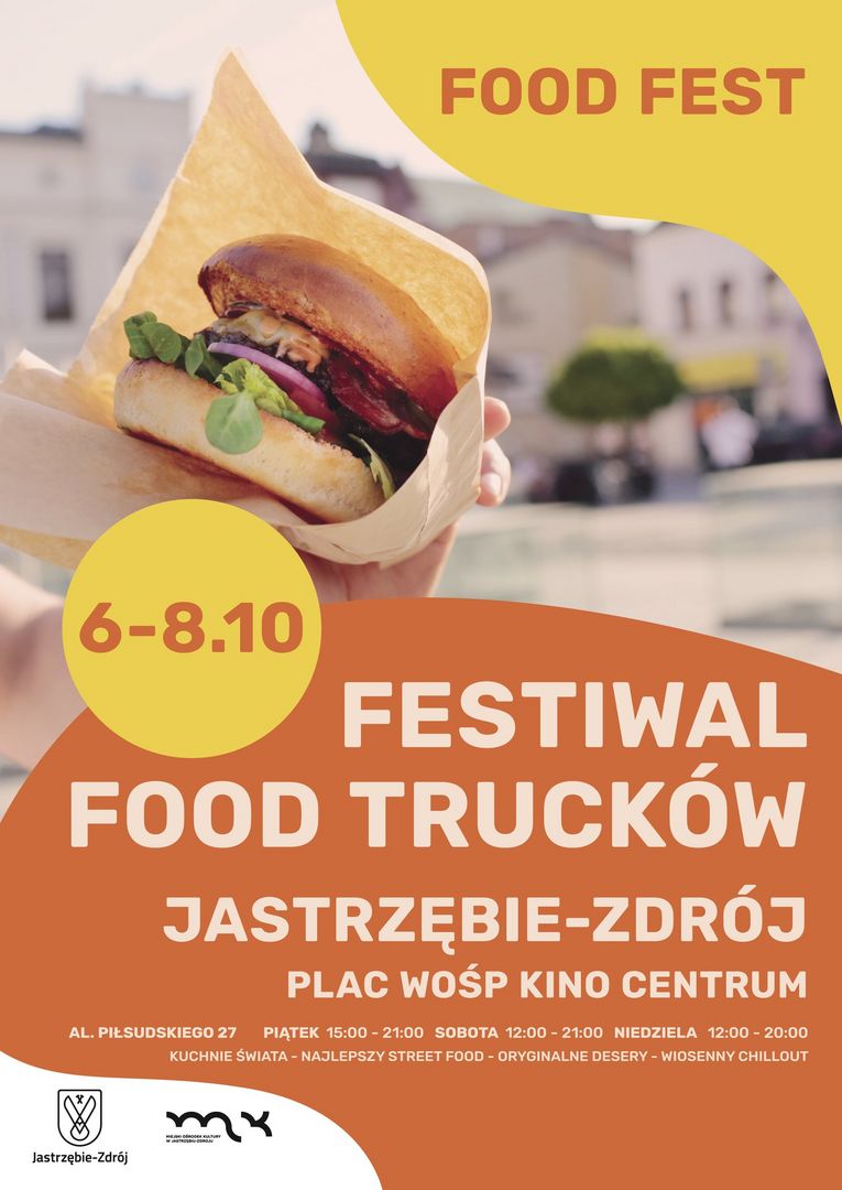 Zdjęcie przedstawia plakat promujący Festiwal Food Trucków.