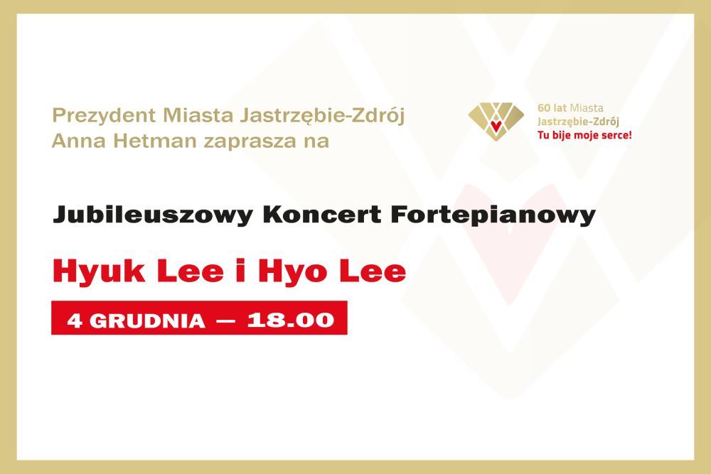 Zdjęcie przedstawia plakat zapowiadający koncert fortepianowy.