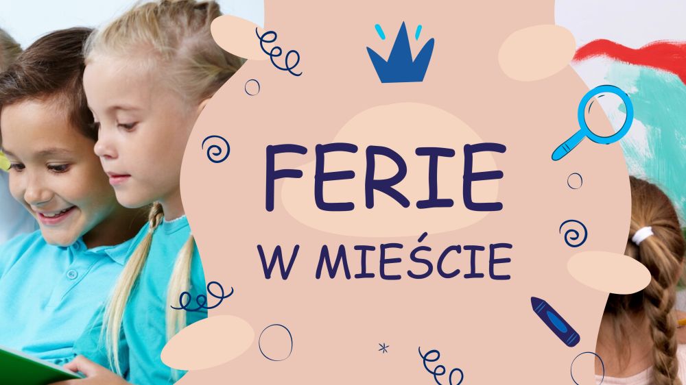 Zdjęcie przedstawia grafikę zapowiadającą ferie w Jastrzębiu-Zdroju.