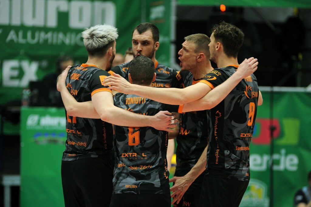 Zdjęcie przedstawia mecz Jastrzębskiego Węgla.