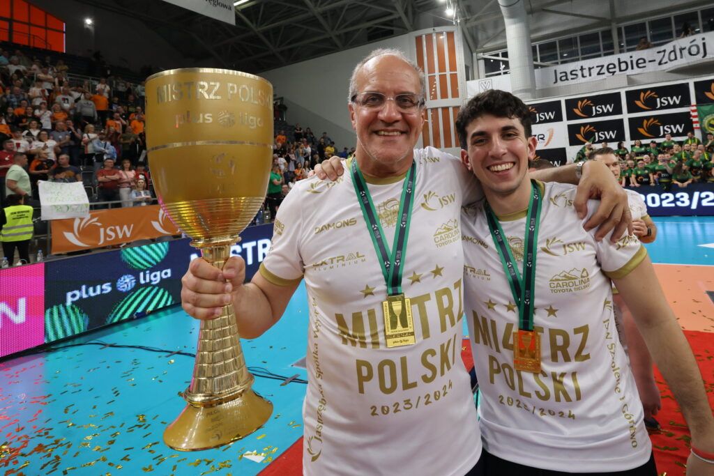 Trener Jastrzębskiego Węgla Marcelo Mendez z synem.