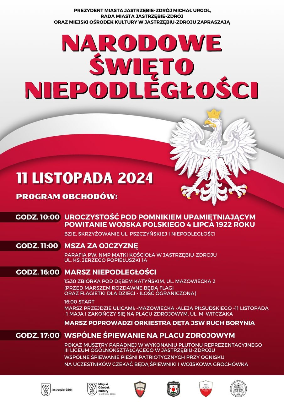 Zdjęcie przedstawia plakat promujący obchody Dnia Niepodległości.