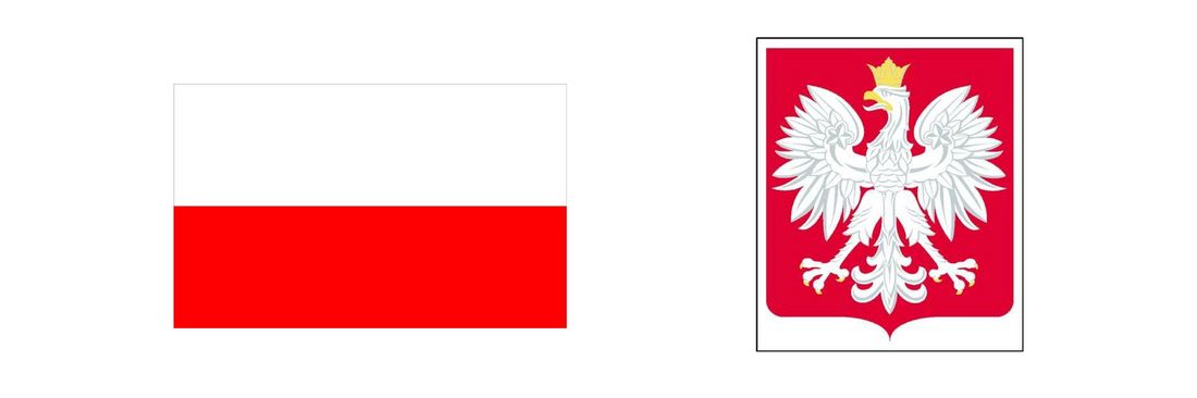 Zdjęcie przedstawia godło oraz flagę.