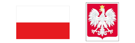Flaga i godło Polski.