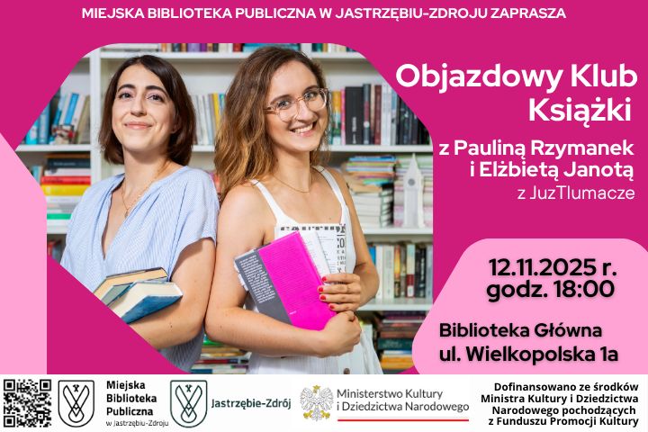 Plakat z informacjami o wydarzeniu Objazdowy Klub Książki