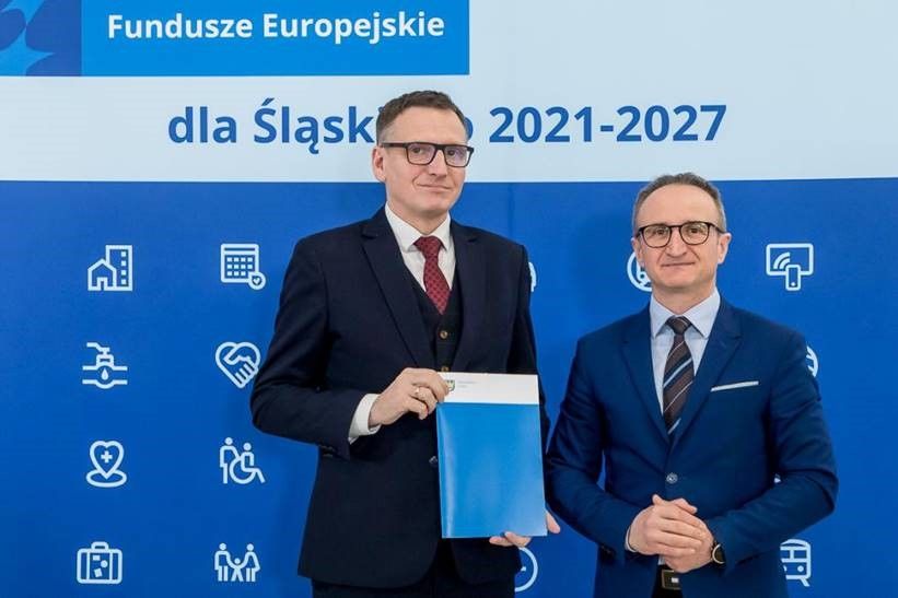 Zdjęcie Prezydenta Michała Urgoła z wicemarszałkiem Grzegorzem Boskim.