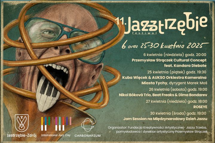 Grafika przedstawia informacje o Festiwalu Jazztrzebie