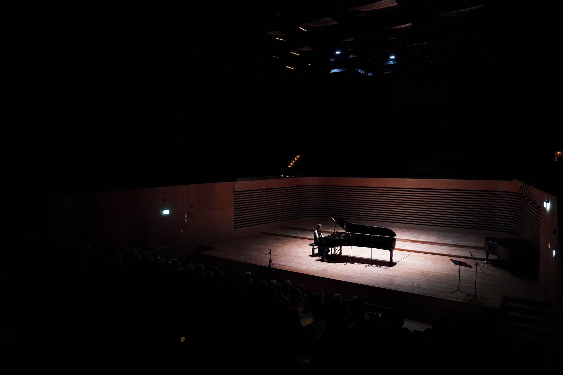 Alicja Czarnecka gra na fortepianie, ujęcie całej sceny