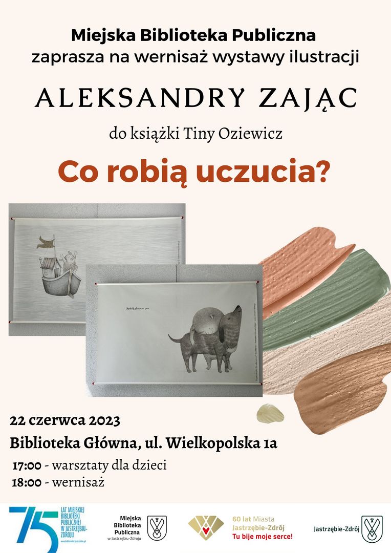 Plakat Miejskiej Biblioteki Publicznej na temat wernisażu.u