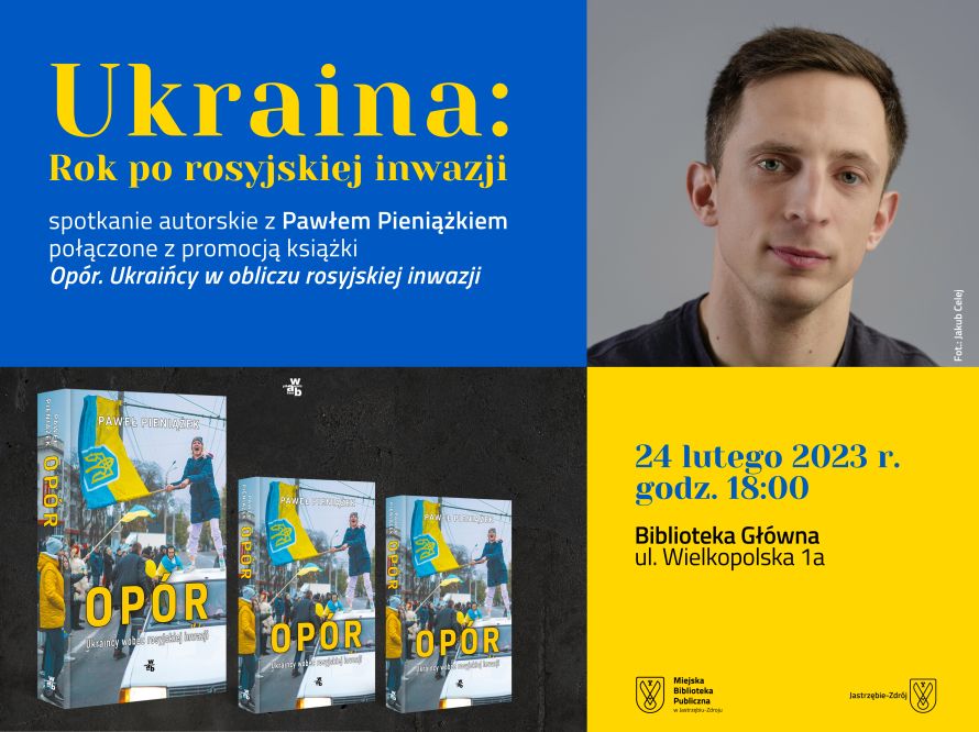 Plakat na którym jest Paweł Pieniążek.