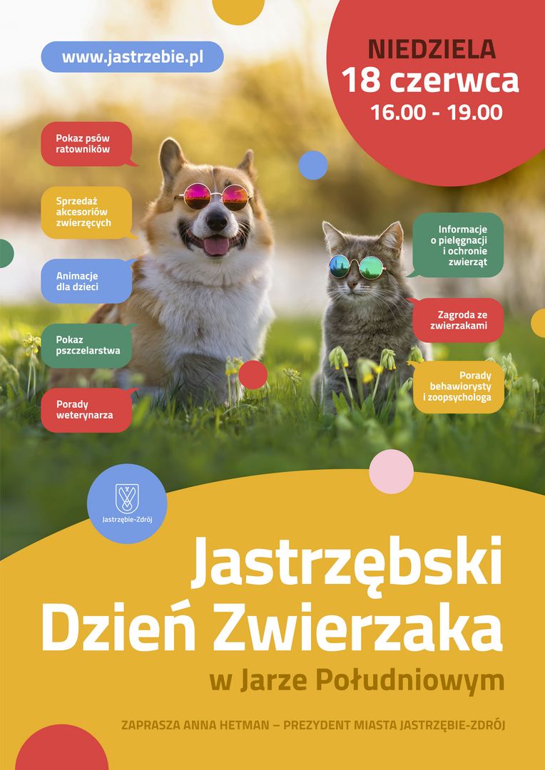 Plakat Dnia Zwierzaka w Jastrzębiu-Zdroju.