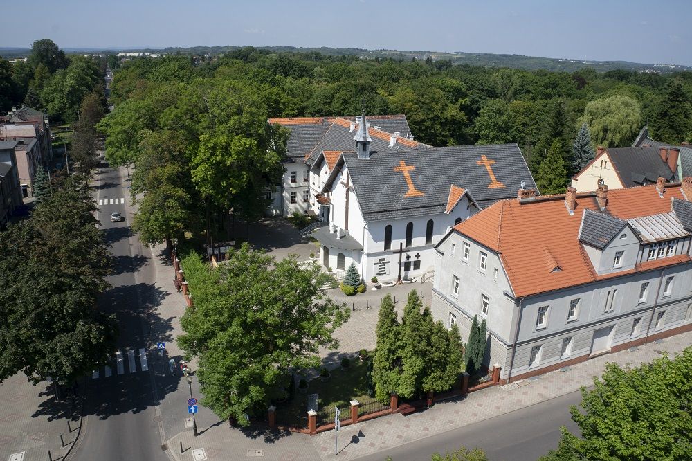 Kościół pw. Najświętszego Serca Pana Jezusa, zdjęcie z drona