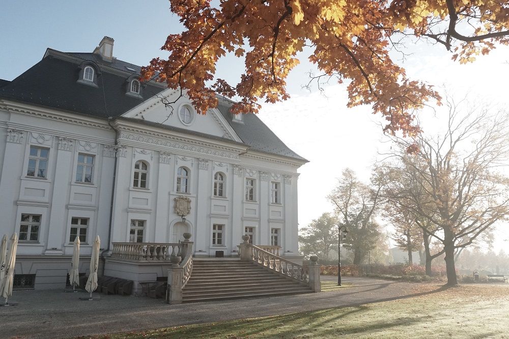 Pałac w Boryni jesienią