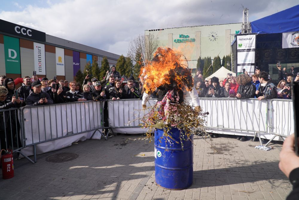 Zdjęcie przedstawia paloną kukłę "Burą Sukę"