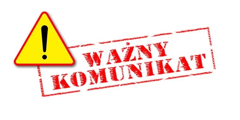 Grafika przedstawia tekst "ważny komunikat"